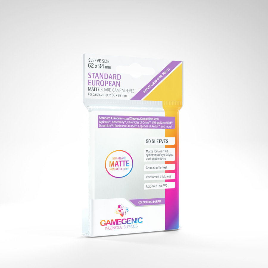 Gamegenic Sleeves: Standard European Matte - 50 count (62x94mm)